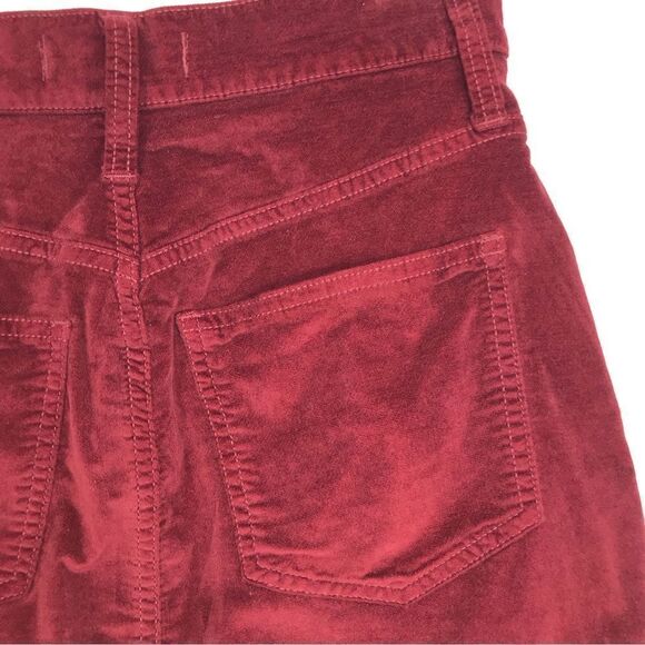 Madewell Deep Red Velvet Stretch Denim Straight Mini Skirt - Picture 8 of 15